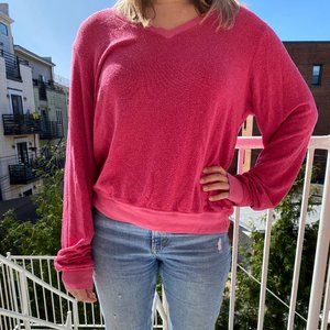 Wildfox Hot Pink Baggy Beach Jumper